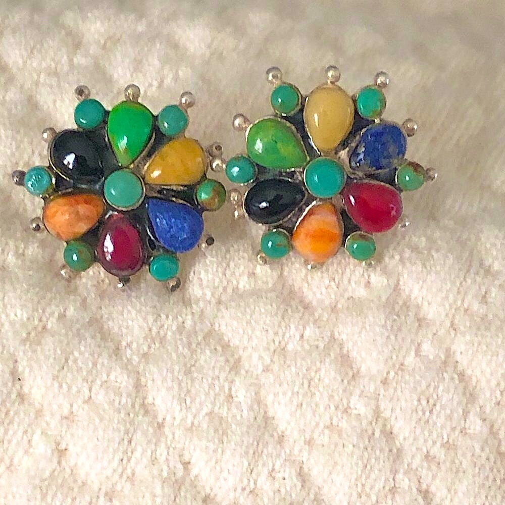 Barse Multi-Gemstone Sterling Silver Earrings - image 2
